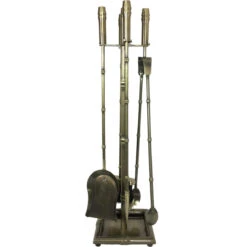 5 Piece Fireplace Tools - Antique Brass - 4500