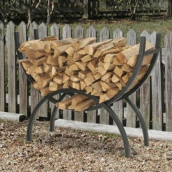 HY-C 60" Black Crescent Log Rack