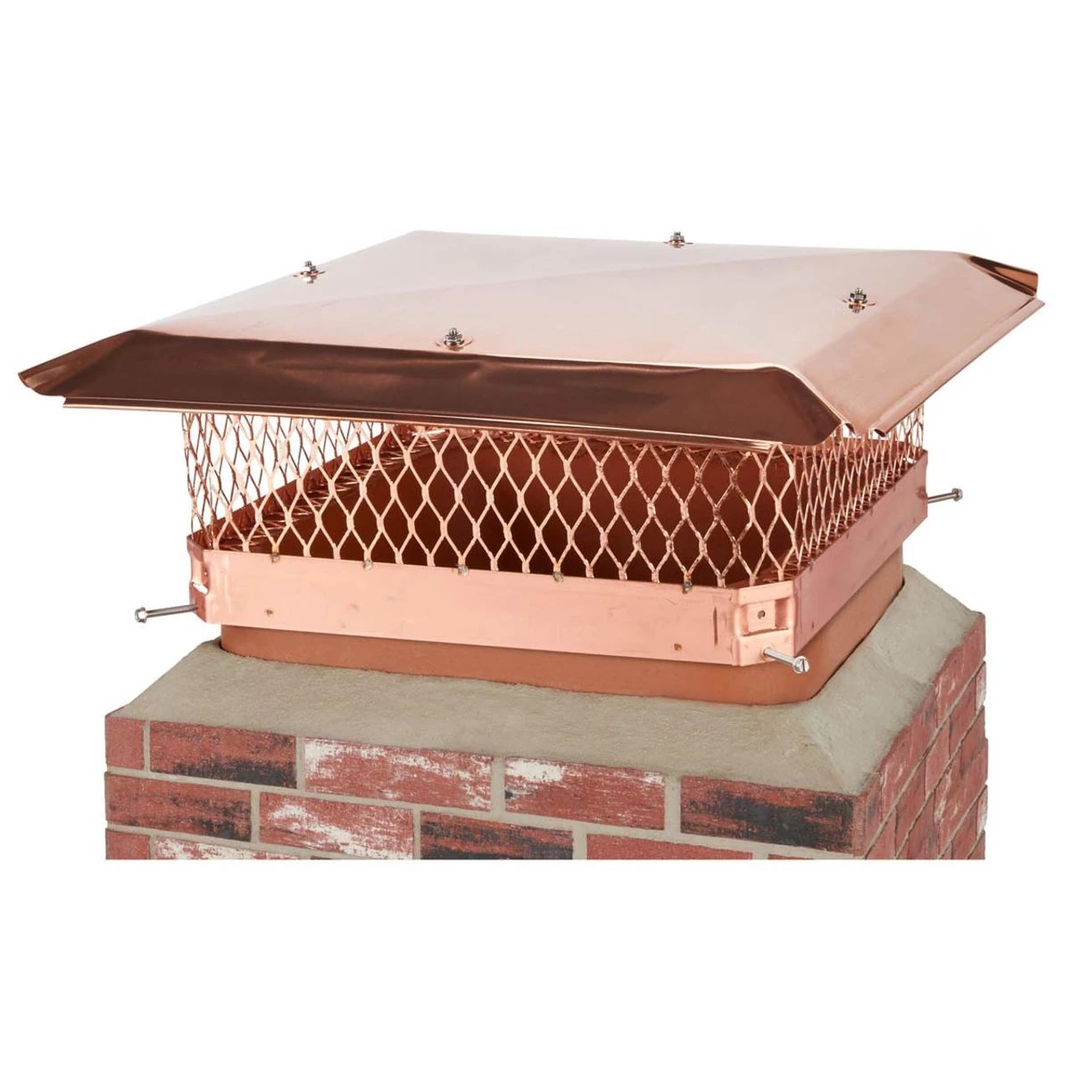 18" X 18" Copper Single Flue Chimney Cap 4 18" X 18" Copper Single Flue Chimney Cap - Image 2