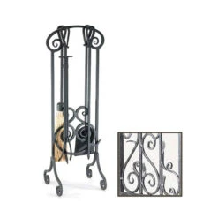 Pilgrim 33" Antique Scroll Tool Set - Brushed Pewter