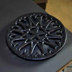 7" Blue Black Porcelain Trivet