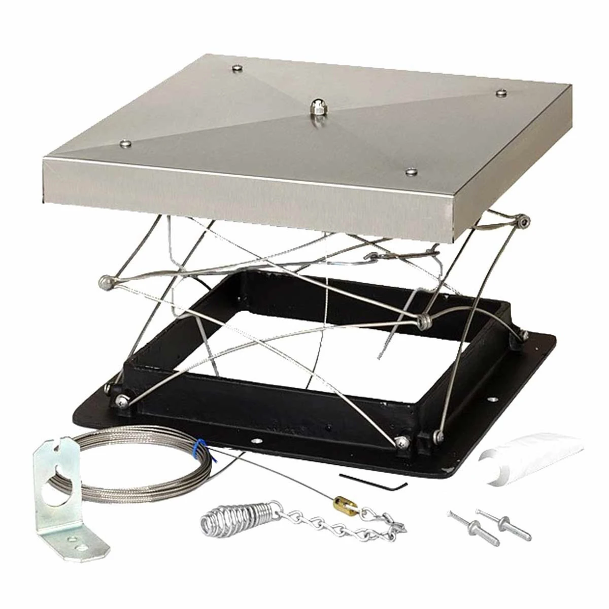 17" X 17" Lock-Top Chimney Damper & Cap - Silver 3 17" X 17" Lock-Top Chimney Damper & Cap - Silver