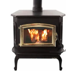 Black Wood Stove With Gold Door - Model 81