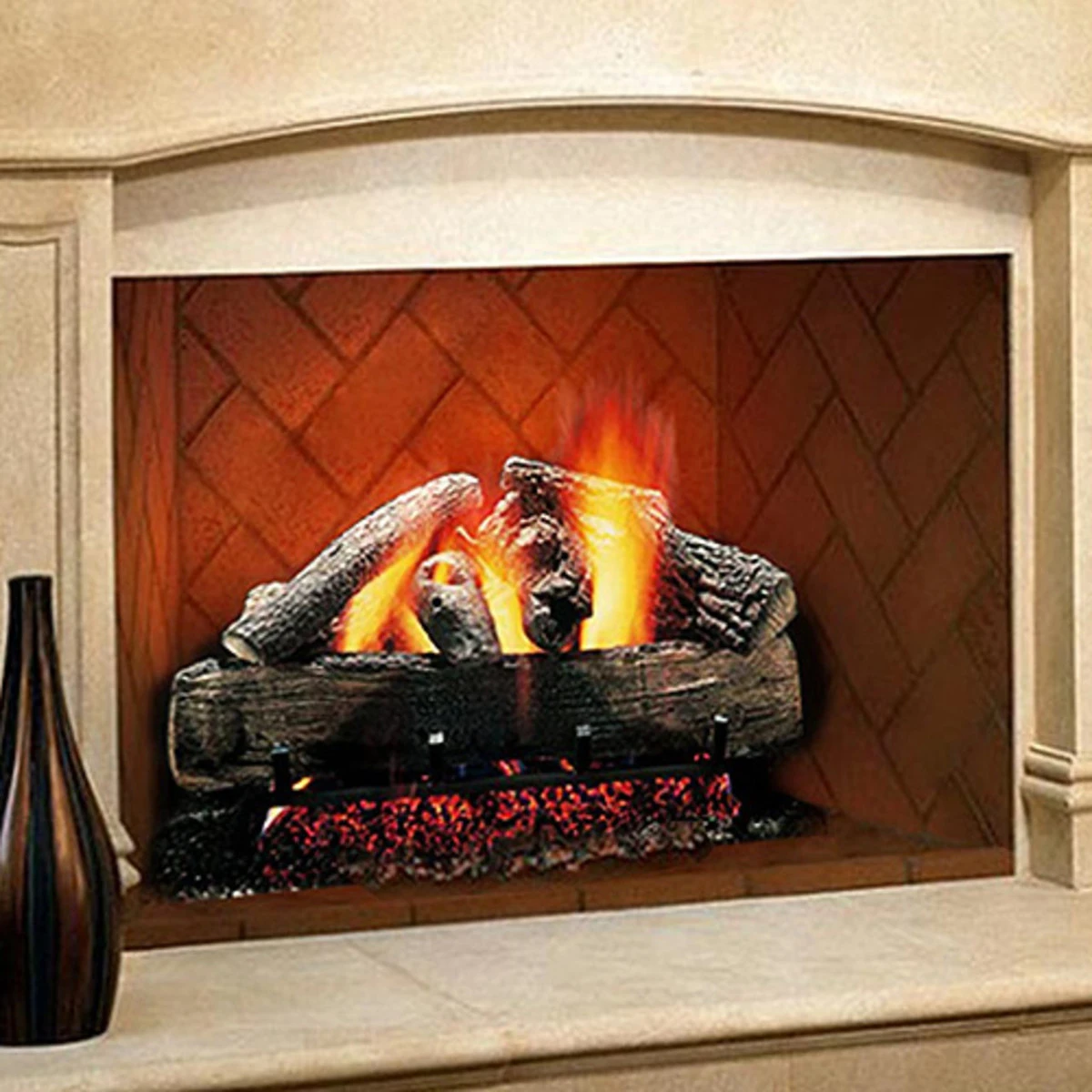 Hargrove 24'' Natural Gas Charred Split Oak Vented Gas Log Set 3 Hargrove 24'' Natural Gas Charred Split Oak Vented Gas Log Set