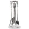 5 Piece Stainless Steel Fireplace Tool Set With Twist Handles - F-7703