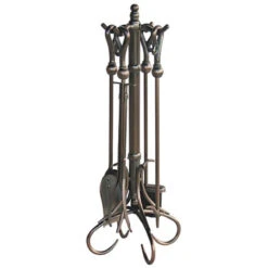 5 Piece Venetian Bronze Fireplace Tool Set - F-1657
