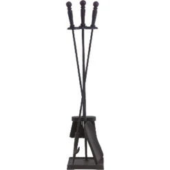 4 Piece Black Fireplace Tools - 01202