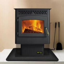 1,800 Sq. Ft. Black Pellet Stove With 45 Lb Hopper