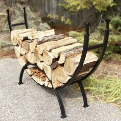 69" Curved Log Rack - Black