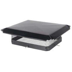 17" X 21" Black Galvanized Oval Single Flue Chimney Cap-5/8" Mesh