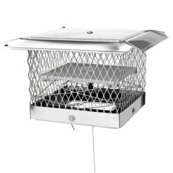 8" X 17" Lock-Top II Chimney Cap-Damper 3/4" Mesh