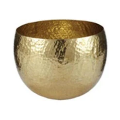 Log Bucket - Hammered Steel - Brass-Plated- 2540