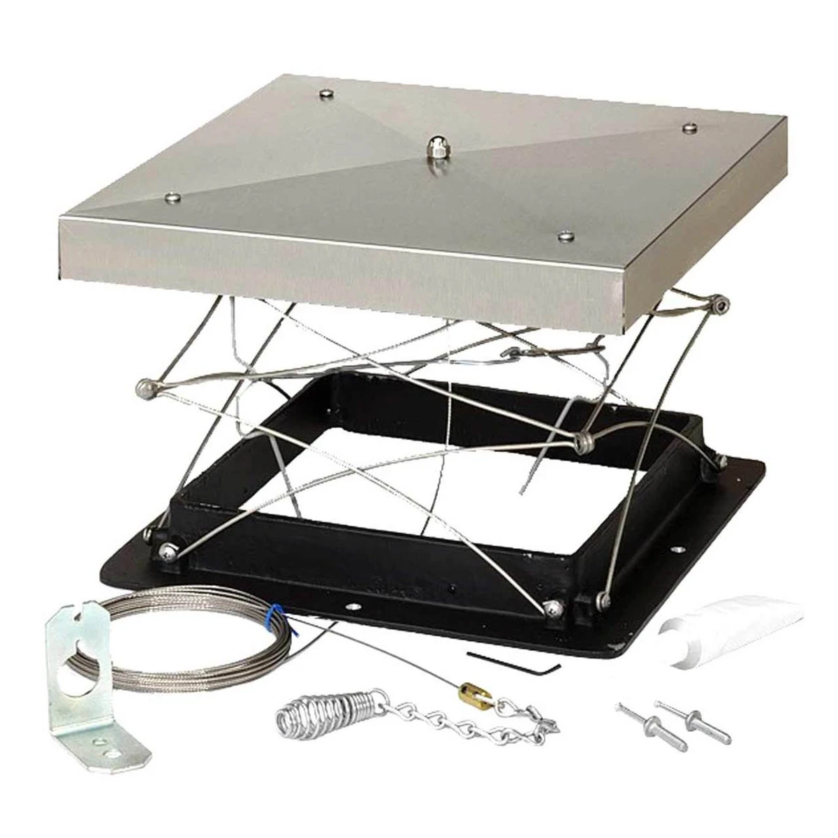 17" X 17" Lock-Top Chimney Damper & Cap - Silver 4 17" X 17" Lock-Top Chimney Damper & Cap - Silver - Image 2