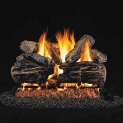 24'' Peterson Real Fyre Vented Charred Split Oak Gas Logs - Logs Only