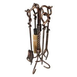 5 Piece Wrought Iron Antique Rust Fireplace Tool Set - F-1695 -Wood Stoves Sales Store jbqxpbvbookygb1kepq5 73166.1698368565