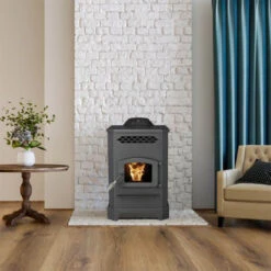 US Stove 2200 Sq.Ft. King Mini Pellet Stove With 20 Lb Hopper And Remote