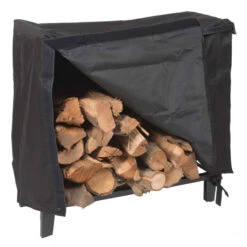 96" Black Log Rack Full Cover