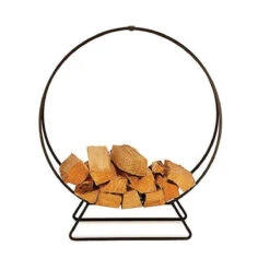 Pilgrim 48" Matte Black Hoop Firewood Rack