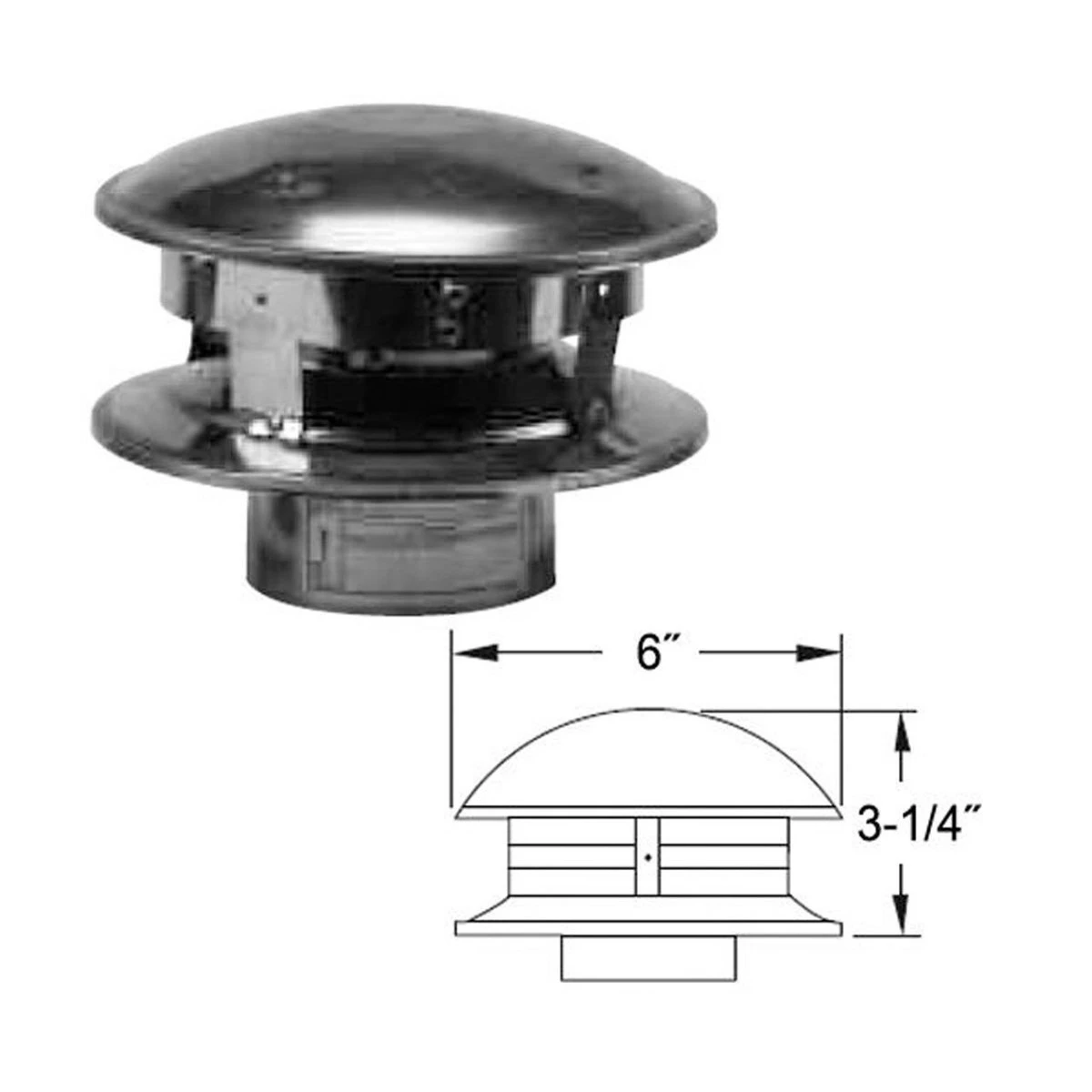 3" Selkirk VP Pellet Vent Pipe Vertical Termination Cap - 3VP-VC 3 3" Selkirk VP Pellet Vent Pipe Vertical Termination Cap - 3VP-VC