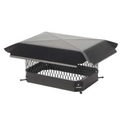 9" X 13" Black Galvanized Oval Single Flue Chimney Cap-5/8" Mesh