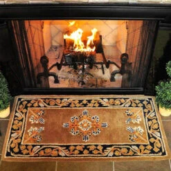 44" Rectangle Cocoa Jardin Fireplace Rug