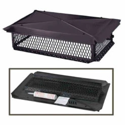 17" X 29" Black Galvanized Multi-Flue Knocked Down Chimney Cap