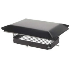 10" X 17" Black Galvanized Oval Single Flue Chimney Cap-5/8" Mesh