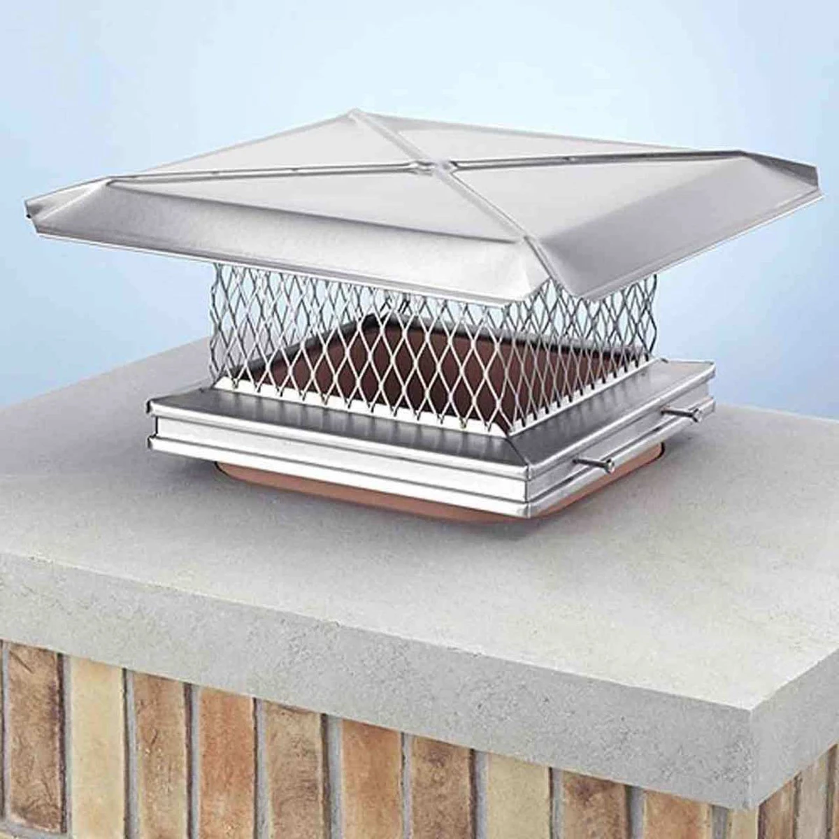 12" X 12" HomeSaver Pro Stainless Steel Single-Flue Chimney Cap, 3/4" Mesh 3 12" X 12" HomeSaver Pro Stainless Steel Single-Flue Chimney Cap, 3/4" Mesh