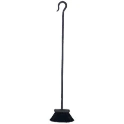 Black Wrought Iron Fireplace Broom - BRUSH-2