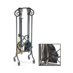 Pilgrim 33" Antique Scroll Tool Set - Brushed Bronze