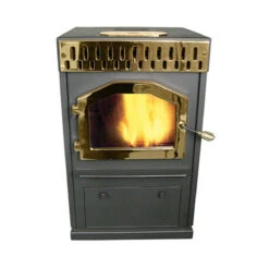 Magnum Baby Countryside Agri-Fuel Pedestal Pellet Stove With 24K Gold Door