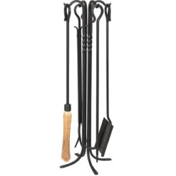 5 Piece Fireplace Tools - Black - 5824