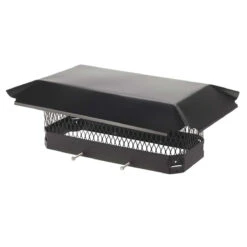 8" X 20" Black Galvanized Oval Single Flue Chimney Cap-5/8" Mesh