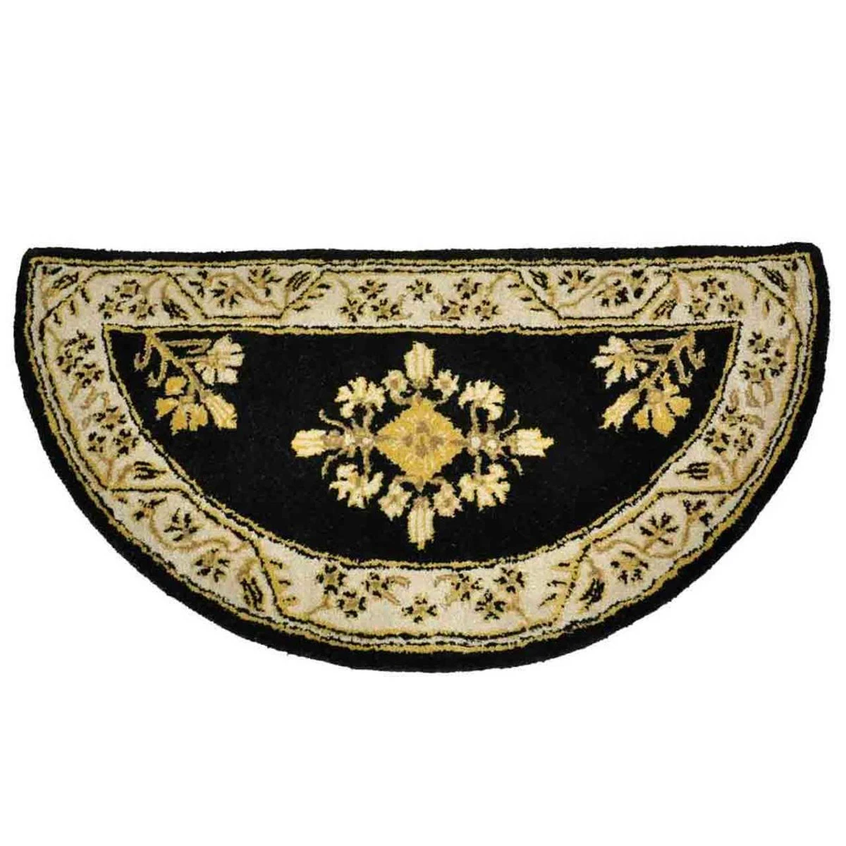 44" Half Round Noir Jardin Fireplace Rug 4 44" Half Round Noir Jardin Fireplace Rug - Image 2