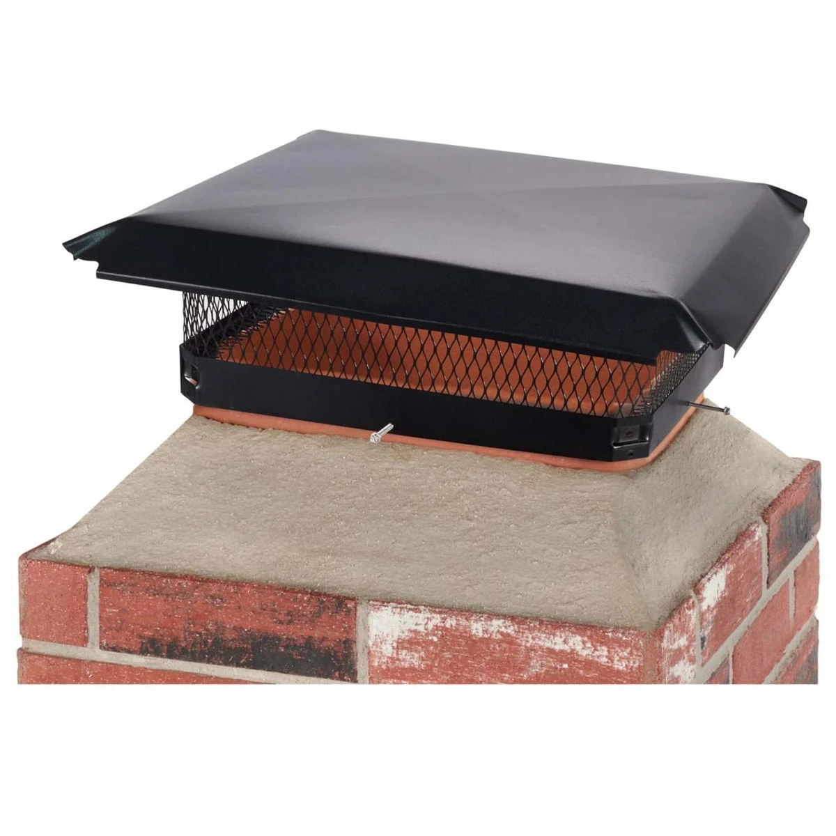 17" X 21" Black Galvanized Oval Single Flue Chimney Cap-5/8" Mesh 4 17" X 21" Black Galvanized Oval Single Flue Chimney Cap-5/8" Mesh - Image 2