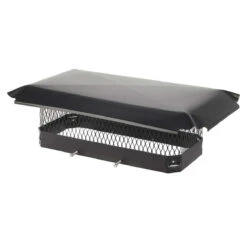 9" X 21" Black Galvanized Oval Single Flue Chimney Cap-5/8" Mesh