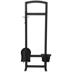 5-Piece Wrought Iron Fireset With Cylinder Handles In Black