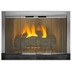 Smoked Chrome Premium Fireview Stock Masonry Fireplace Door