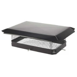 13" X 21" Black Galvanized Oval Single Flue Chimney Cap-5/8" Mesh