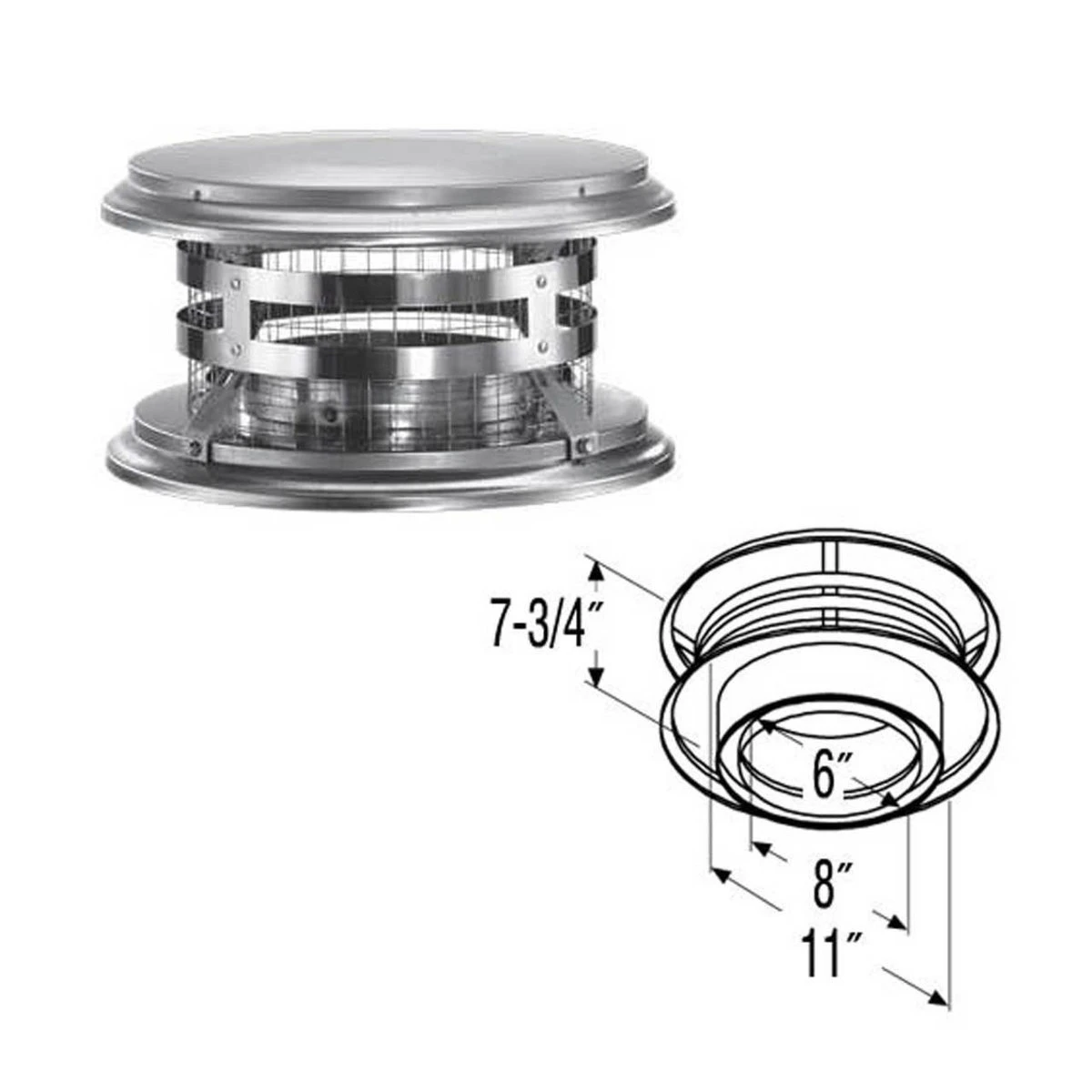 6" DuraTech Chimney Cap - 6DT-VC 4 6" DuraTech Chimney Cap - 6DT-VC - Image 2