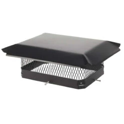 13" X 17" Black Galvanized Oval Single Flue Chimney Cap-5/8" Mesh