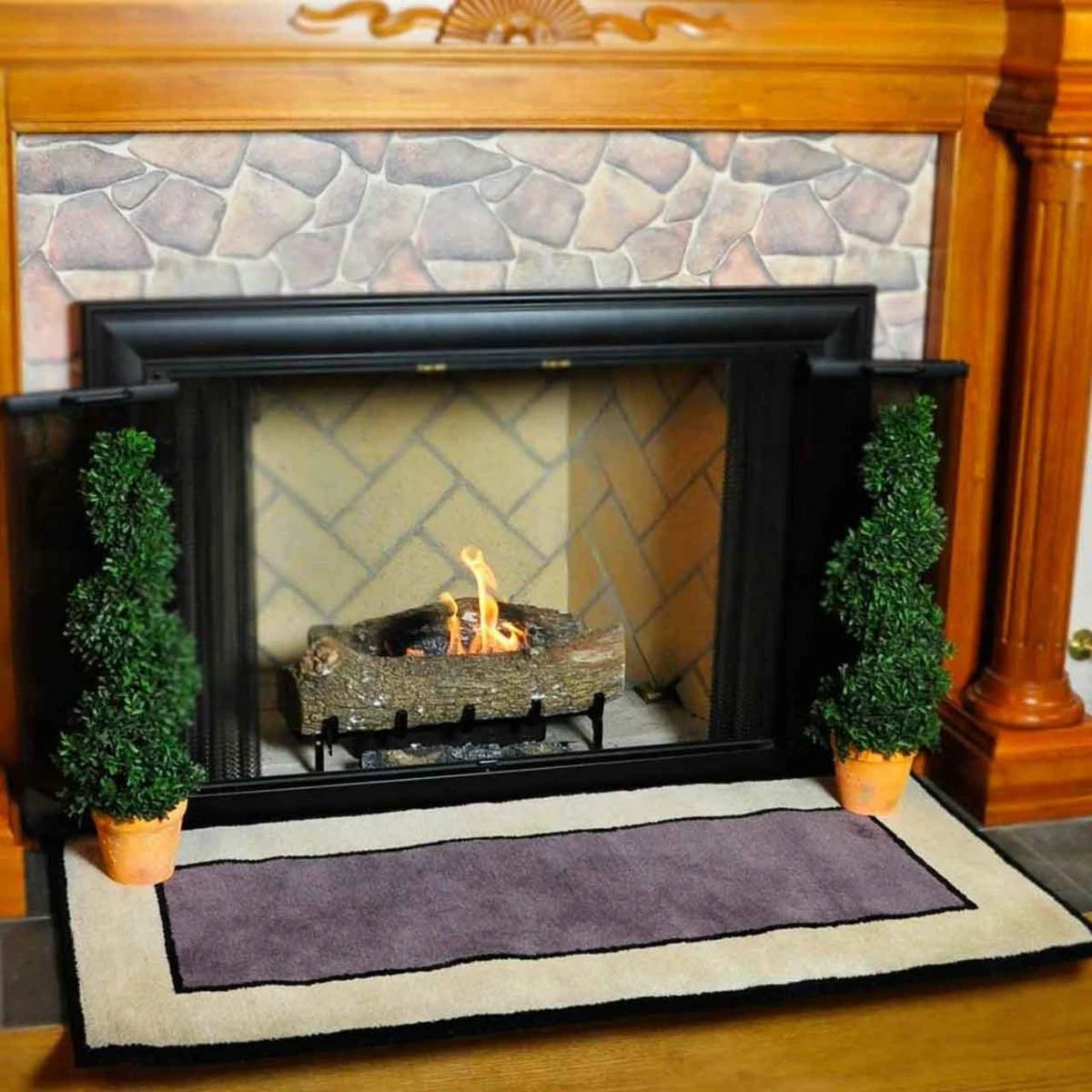 56" Rectangle Dusk Contemporary II Fireplace Rug 3 56" Rectangle Dusk Contemporary II Fireplace Rug