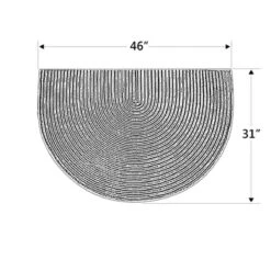 46" Half Round Black Solid Color Braided Hearth Rug -Wood Stoves Sales Store uswoenweu5xztsbygby2 07642.1698692856