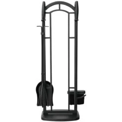 Wrought Iron Fire Tool Set In Black - 5-Piece