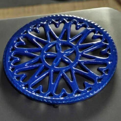 7" Blue Porcelain Trivet