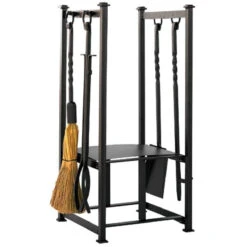 Olde World Iron Log Rack With Tools