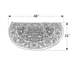 46" Half Round Ivory And Green Floral Hearth Rug -Wood Stoves Sales Store wtttt5ki6k000rqpa3xm 00428.1698689843