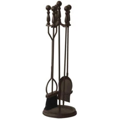 5-Piece Fire Tool Set With Ball Handles In Bronze