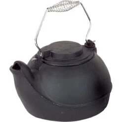 Black 5 Quart Cast Iron Wood Stove Kettle - 682TL