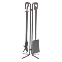 5 Piece Fireplace Tools - Natural Wrought Iron - 5830NI